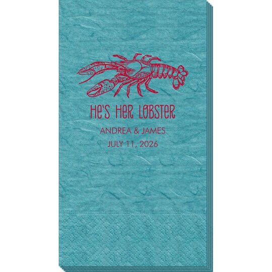 He's Her Lobster Bali Guest Towels